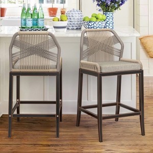 Arceso 26.5"H Counter Height Bar Stools , Boho-Style Rattan Chairs - 1 of 4