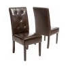 Coolbibila Faux Leather Dining Chairs Set of 2,Button Tufted Dining Room Chairs,High Back,Rubberwood Legs Mid Century Style Dinner Chairs - 3 of 4