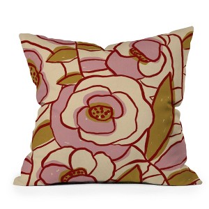 16"x16" Alisa Galitsyna Rose Garden 2 Square Throw Pillow Pink - Deny Designs: Bohemian, Removable Cover, Indoor - 1 of 4