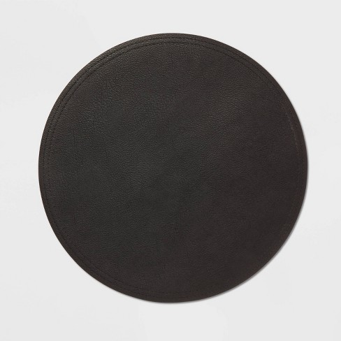 Faux Leather Printed Round Placemats