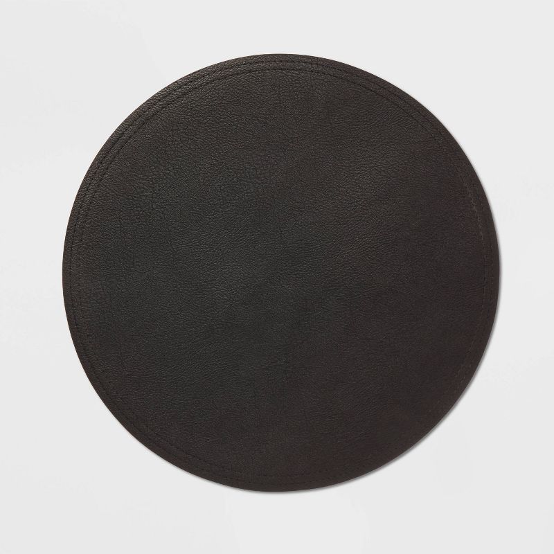 15" Round Pebble Faux Leather Charger - Threshold™, 1 of 6