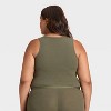 Women's Cotton Blend Ribbed Cropped Tank Top - Auden™ - 2 of 3