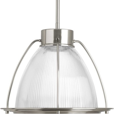 Brushed Nickel Prismatic Glass LED Pendant Light