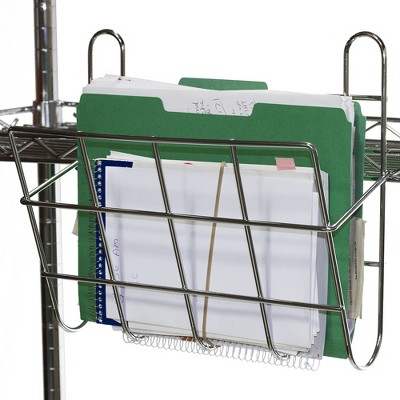 Silver Wire Shelving Document Holder with Prongs
