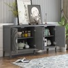 VYNXARIA Retro Sideboard door with Circular Groove Design Round Metal Door Handle for Entrance, Dinning Room, Living Room (Gray) - 3 of 4