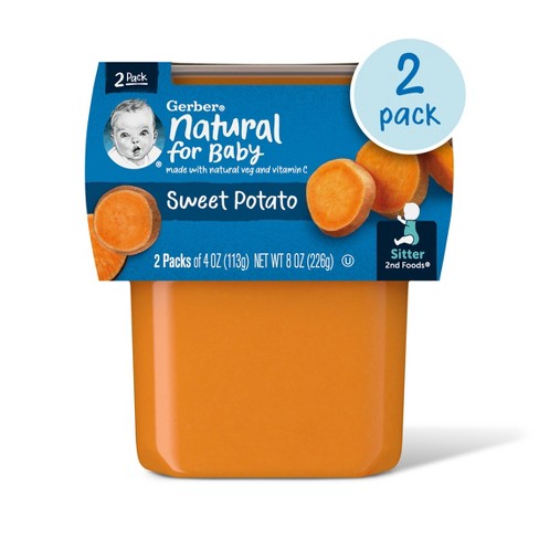 Gerber Baby Food Stage 2 Sweet Potato Puree Tub 2ct 4oz Each Target