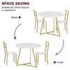 Dining Table Set for 2, Round Wooden Kitchen Table and Chairs, 2 Metal and Wood Chairs, for Small Space, Apartment - 4 of 4