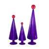Cody Foster 16.25 In Pleated Trees Violet Rose Red Ball Top Tree Sculptures - 3 of 3