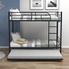 Streamdale Twin-Over-Twin Metal Bunk Bed With Trundle, Can Be Divided Into Two Beds, No Box Spring Needed, Black - 2 of 4