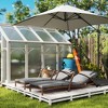 Resenkos Set of 2 Wicker Chaise Lounge Chairs With 5-Way Back Support， Adjustable Outdoor Patio Loungers With Wheels, Cushions & Armrests, Gray - 4 of 4