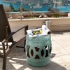 Outsunny 14" x 17" Ceramic Side Table Garden Stool with Knotted Ring Design & Glazed Strong Materials - 3 of 4