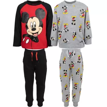Paciencia Rechazar ambulancia Disney Mickey Mouse French Terry Sweatshirt T-shirt Jogger And Pants 4  Piece Outfit Set Toddler : Target