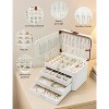 4 Layer Jewelry Organizer with Mirror, 3 Drawers, Jewelry Storage Box, for Earring, Necklace, Bracelet, Ring - 3 of 4