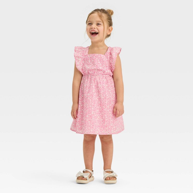 Toddler Girls' Floral Dress - Cat & Jack™ Pink, 4 of 7