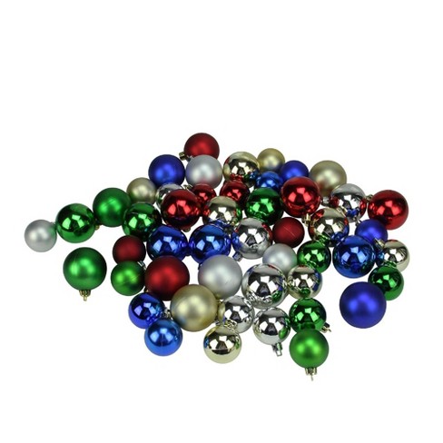 24ct Red and Green Shatterproof 2-Finish Christmas Ball Ornaments 2.5 60mm