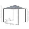 10' x 10' Patio Gazebo, Outdoor Gazebo Canopy Shelter with Netting & Curtains, Vented Roof, for Garden, Lawn and Deck - 3 of 4