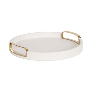 Kate and Laurel Valeska Round Tray with Handles - 1 of 4