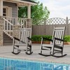 Outdoor HDPE Rocking Chairs, HDPE Oversized Patio Rocking Chairs, All Weather Resistant Porch Rocker, Heavy Duty Front Plastic Rockers for Outside - 3 of 4
