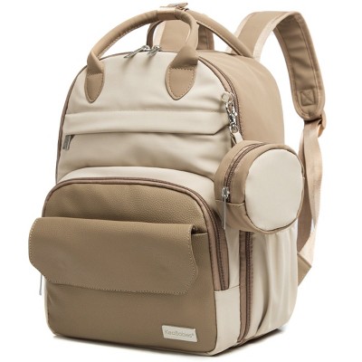 brown backpack diaper bag