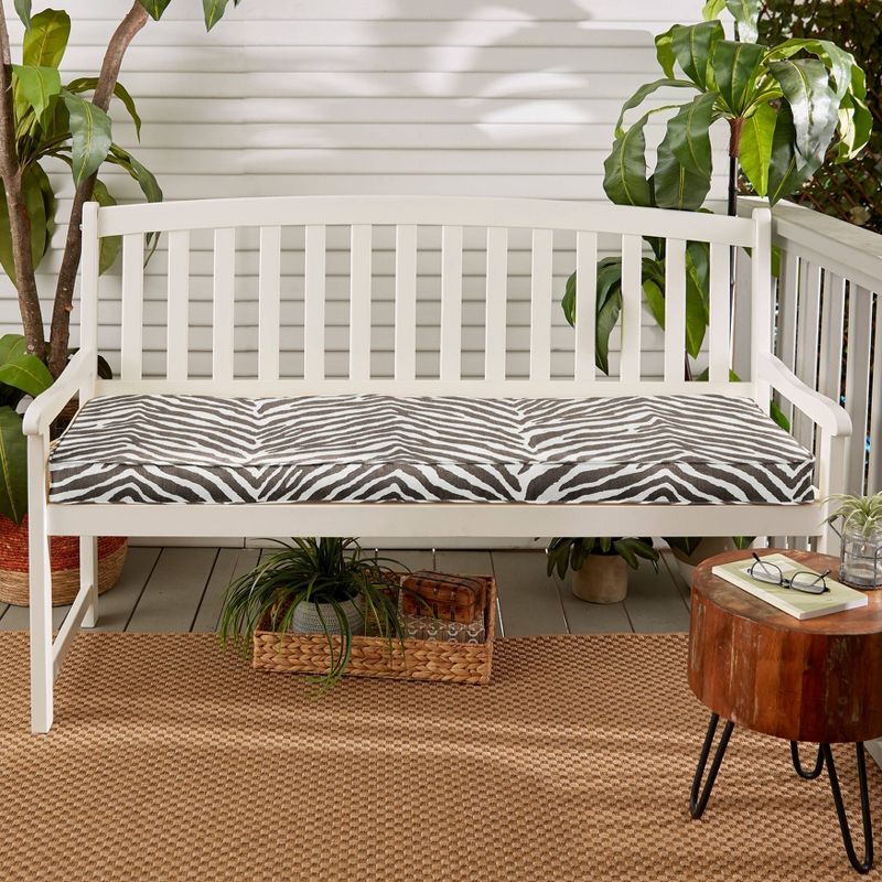 Sunbrella Indoor/Outdoor Corded Bench Cushion Gray Zebra, 2 of 7