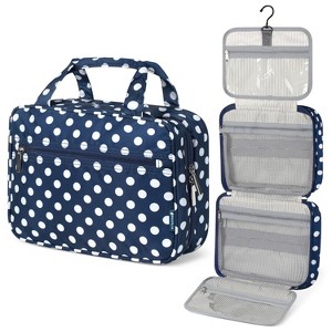 PAVILIA Hanging Toiletry Bag Travel Women Men, Foldable Cosmetic Organizer, Water Resistant Makeup Accessories Essentials Kit - 1 of 4