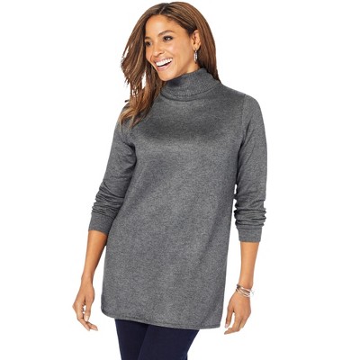 Jessica London Women's Plus Size Cotton Cashmere Turtleneck
