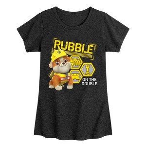 Girls' - Paw Patrol - Rubble & Crew Fitted Short Sleeve Graphic T-Shirt - 1 of 4