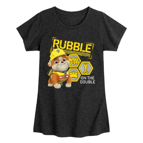 Girls' - Paw Patrol - Rubble & Crew Fitted Short Sleeve Graphic T-Shirt - image 1 of 4