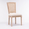 NicBex French Style Solid Wood Dining Chairs Set of 2 with Linen Cushion & Rattan Back,Natural Painting Kitchen Chairs,Living Room Chairs - 2 of 4