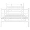 vidaXL Steel Single Bed Frame - White 39.4"x78.7" with Headboard, Footboard & Underbed Storage, Bedroom Furniture - 3 of 4