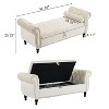 NicBex 51.25" Storage Bench Multifunctional Velvet Ottoman Bench with 1 Pillow for Bedroom, Entryway - 3 of 4