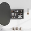 Dovelina Iron Frame Arched Wall Mirror Cabinet Multifunctional Wall-Mounted Mirrored Cabinet with Magnetic Doors - 4 of 4
