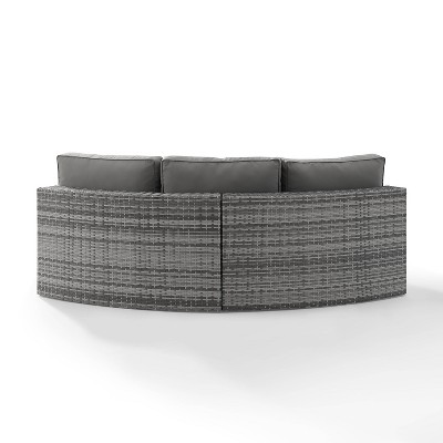 Catalina Gray Wicker 3-Seat Outdoor Sectional Sofa