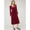 August Sky Women's Velvet Long Sleeve Smocked Midi Dress - 3 of 4