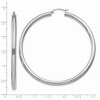 Black Bow Jewelry 4mm, 14k White Gold Classic Round Hoop Earrings, 65mm (2 1/2 Inch) - 3 of 4