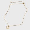 14K Gold Dipped Crystal and Mother of Pearl Circle Spinner Initial Necklace - A New Day™ - 3 of 4