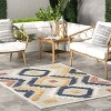 Nuloom Valen Raised Geometric Indoor/Outdoor Patio Area Rug 5x7 in Blue - 2 of 4