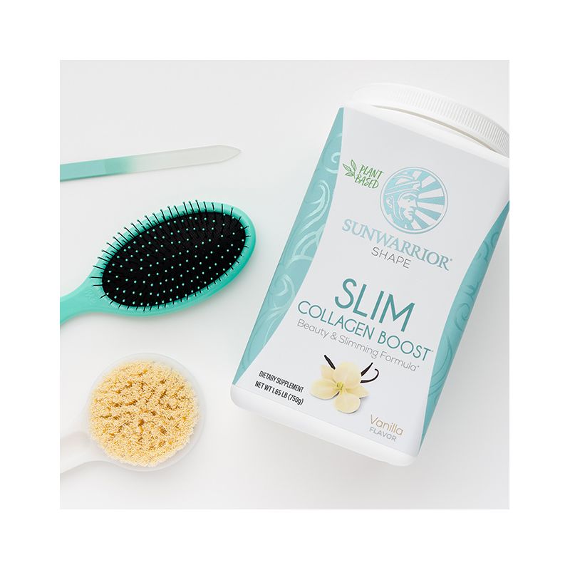 SLIM Collagen Boost Protein Powder, Beauty & Slimming Formula, Plant-Based Protein, Vanilla Flavor, Sunwarrior, 750gm, 2 of 6