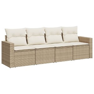 vidaXL Garden Sofa Set Beige, Cream White - 1 of 4