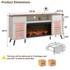 SinCiDo 70" Fireplace TV Stand, for 80" TV, w/ 36" Electric Fireplace, Remote Control, 3D Types of Flames & LED Lights, Slatted Sliding Doors,Drawers - 3 of 4