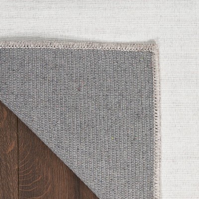 Ivory Grey 8' x 10' Machine Washable Flat Woven Rug