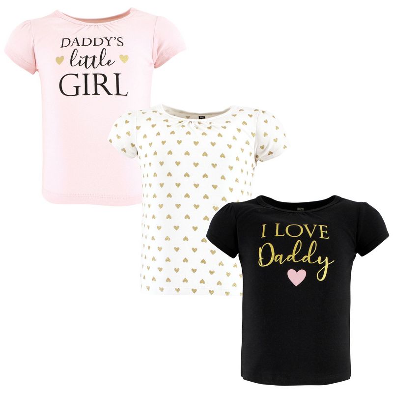 Hudson Baby Infant Girl Short Sleeve T-Shirts, Girl Daddy, 1 of 6