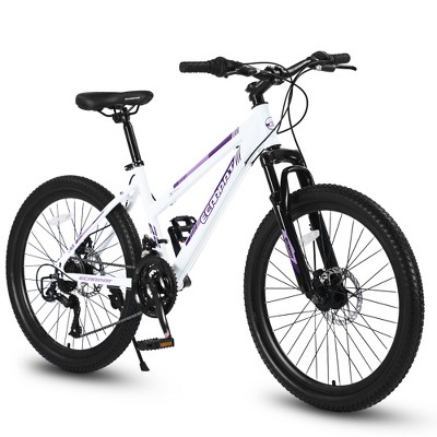 YONWAY 26 inch Mountain Bike, Shimano 21 Speeds with Dual Disc Brakes and 100mm Front Suspension for Teenagers Girls Women