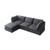 GDFStudio Leno 105'' Modern 5-Seater L-Shaped Linen Upholstered Sectional Sofa with 1 Ottoman - 4 of 4