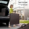 VINGLI 6 Foot Plastic Folding Table Portable Long Table for Indoor Outdoor Use Rectangular with Carrying Handle,Rattan Patterned HDPE Tabletop, Brown - 4 of 4
