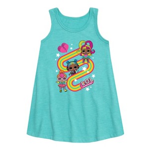 - LOL Surprise! - Glow Grrrl, Neon QT, & Beats Babe Graphic Sleeveless Aline Dress - 1 of 2