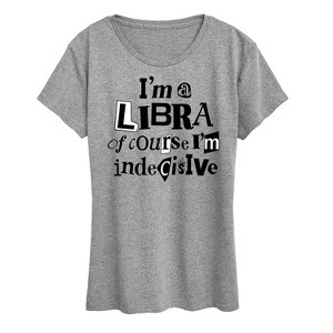 Women's - Instant Message - Libra Indecisive Short Sleeve Graphic T-Shirt - 1 of 4