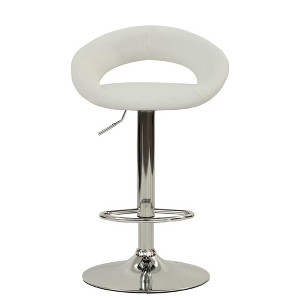 Poundex,Adjustable Height & Swivel Barstool in Faux Leather - 1 of 3