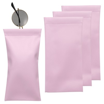 Unique Bargains PU Leather Portable Squeeze Top Soft Eyeglass Cases 4 Pcs 3.5" x 7.1"