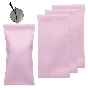 Unique Bargains PU Leather Portable Squeeze Top Soft Eyeglass Cases 4 Pcs 3.5" x 7.1" - 1 of 4